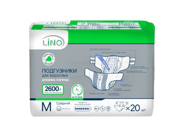 Подгузники для взрослых LINO Дневные/Ночные Medium (M, 20шт)