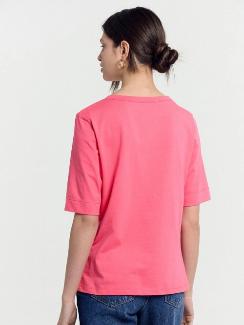 Футболка женская розовая с печатью, фото 2 из 8