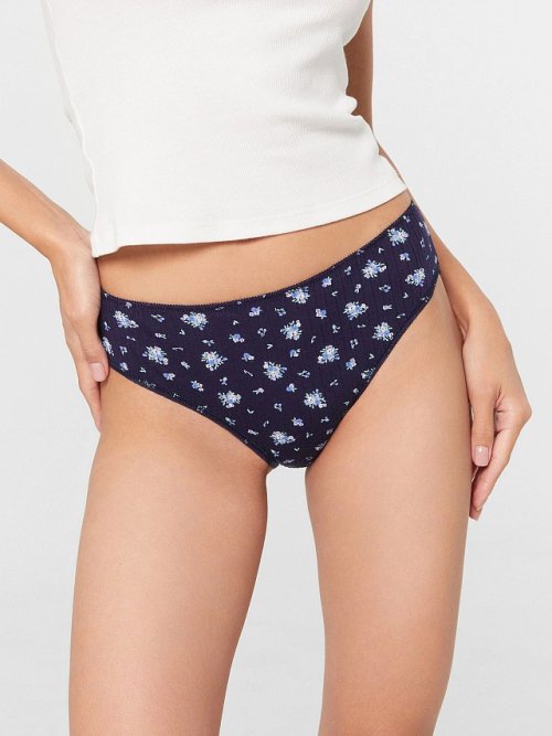 Трусы слипы женские синие с цветочным принтом, фото 2 из 24