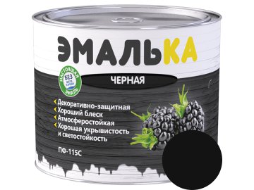 Эмаль ПФ-115 С ЭМАЛЬКА для наружных и внутренних работ черная  2л (1,8 кг)