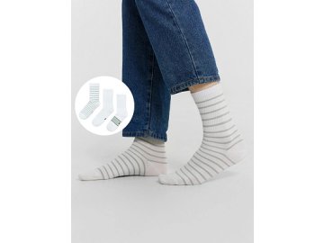 Набор мужских носков (3 шт.) белого цвета с рисунком в виде поперечных полосок Марк Формель