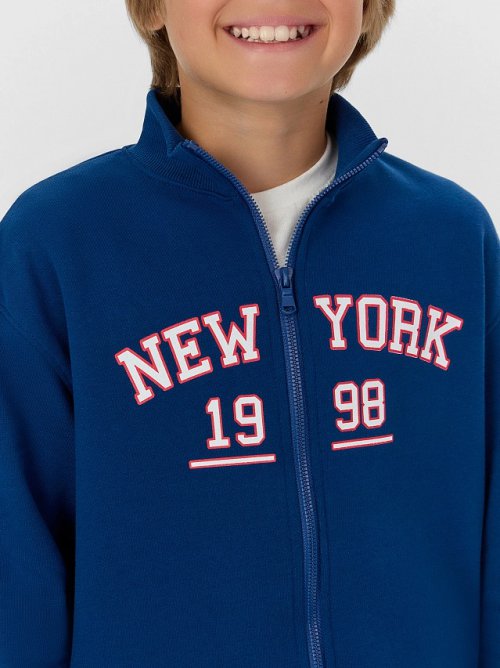 Толстовка для мальчиков синяя на молнии, фото 5 из 8