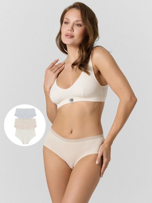 Трусы шортики женские в наборе, 3 шт, фото 1 из 30