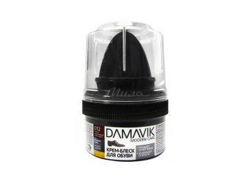 Крем-блеск для обуви с губкой, пласт.банка 50мл. DAMAVIK 9306-012 темно-коричневый Мила