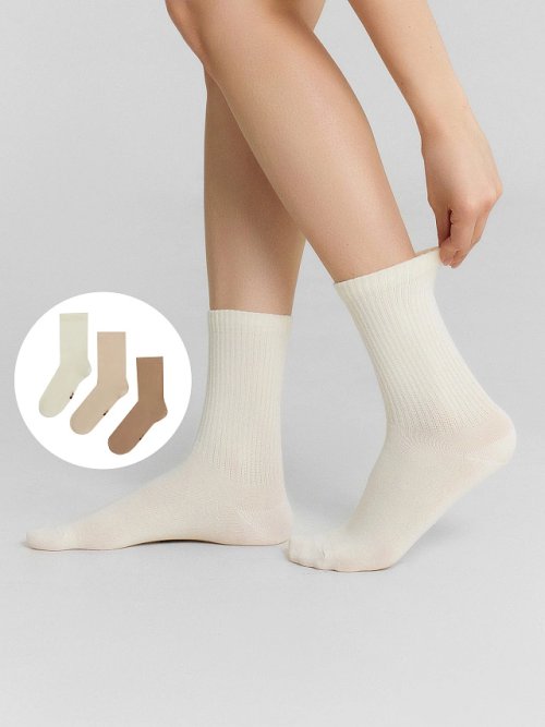 Носки женские высокие в наборе, 3 пары, фото 3 из 8