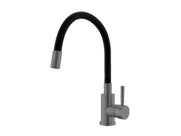 Смеситель для кухни ESKO Snake гибкий излив (чёрный графит) K44Grafit