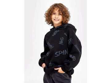 Худи для мальчиков черное с принтом в виде текста Марк Формель