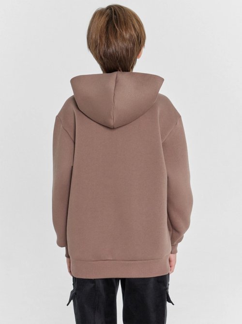 Худи для мальчиков таупово-бежевый с печатью, фото 4 из 7