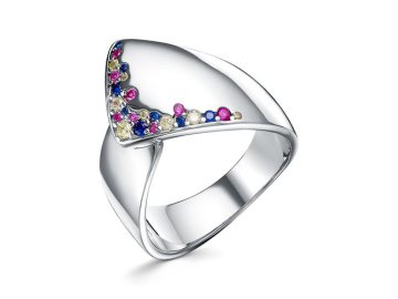 Кольцо декоративное Cloud7, серебро 925 проба, вставка цирконий