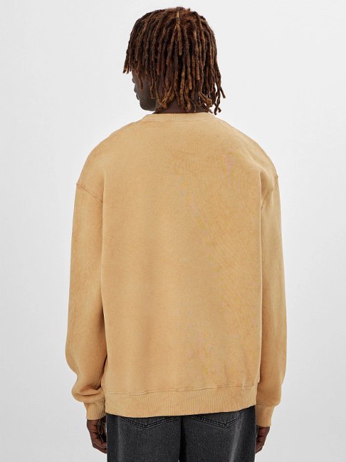 Свитшот мужской бежевый с обработкой эйсид, фото 3 из 6