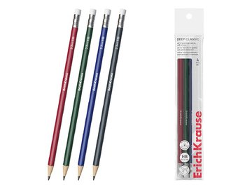Набор чернографитных карандашей Erich Krause HB Deep Classic triangular 60671 (4 шт)