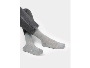 Высокие мужские носки в оттенке "серый меланж" с лаконичным рисунком Марк Формель