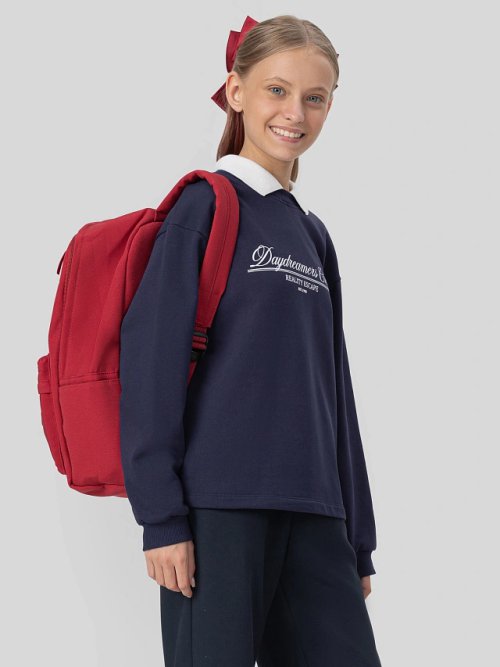 Джемпер для девочек синий с надписью "daydreamers club", фото 6 из 7