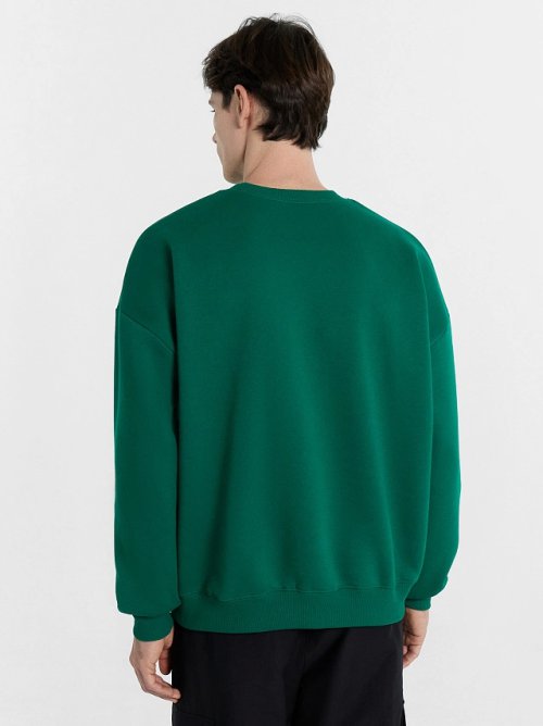 Свитшот мужской зеленый с новогодним принтом, фото 4 из 5