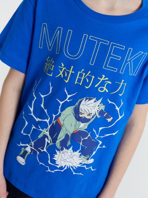 Футболка для мальчиков синяя с печатью, фото 7 из 8