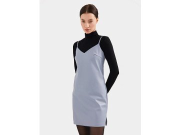 Сарафан женский в сером цвете из экокожи Марк Формель