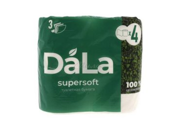 Бумага туалетная DALA 3 слоя, 4 рулона