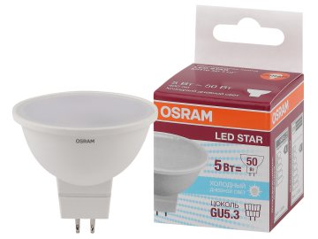 Лампа светодиодная Osram MR16 5Вт GU5.3 6500К LED 4058075480520
