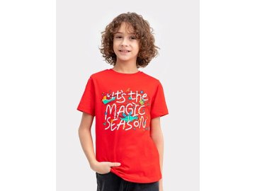 Футболка для мальчиков красная с печатью Марк Формель