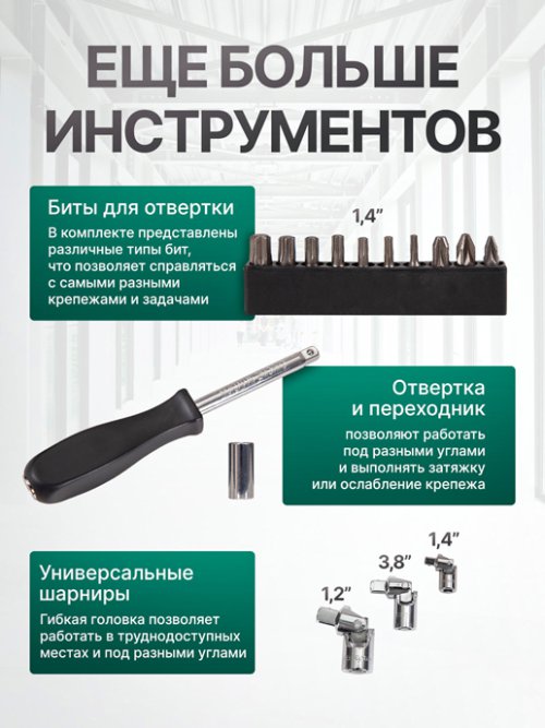 Набор инструментов 151-24T (151 предмет), фото 6 из 75