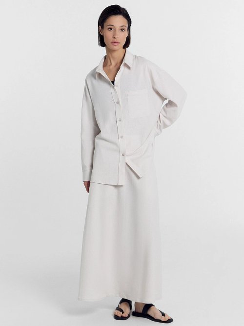 Рубашка женская в светло-бежевом цвете, фото 2 из 5