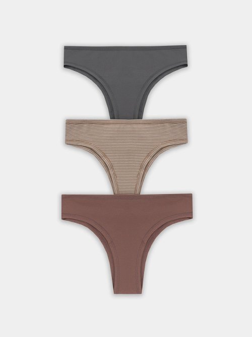 Трусы бразилиана женские в наборе, 3 шт, фото 9 из 30