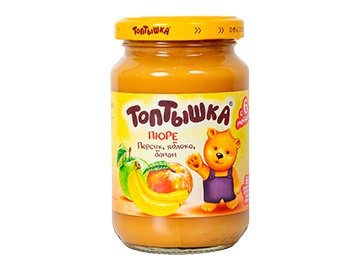 Пюре Топтышка персик-яблоко-банан 190 г