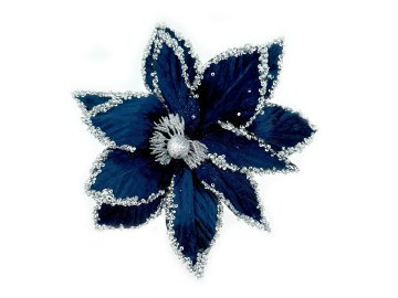 Цветок новогодний Калядны час Blue Magic 25см 3623122 Ома