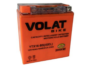 Мотоаккумулятор VOLAT YTX16-BS 16Ah (iGEL) L+