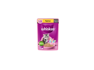 Паштет с курицей WHISKAS  для котят от 1 до 12 месяцев «Курица» 75г