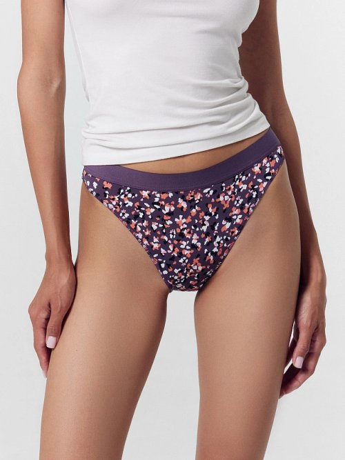 Трусы женские классические фиолетовые с абстракцией, фото 2 из 18