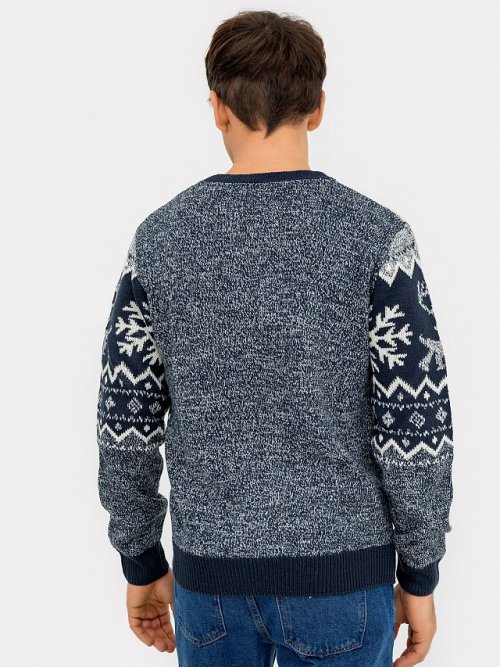 Джемпер мужской новогодний в синем цвете, фото 3 из 5