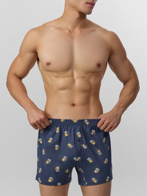 Трусы шорты мужские синие с узором, фото 2 из 21