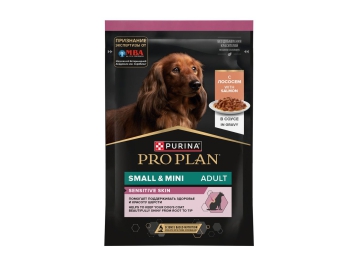 Пауч Purina Pro Plan для взрослых собак с чувствительным пищеварением, с лососем в соусе, 85 г Зообазар