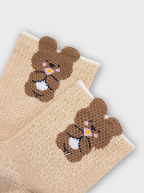 Носки женские бежевые с мишкой, фото 6 из 6