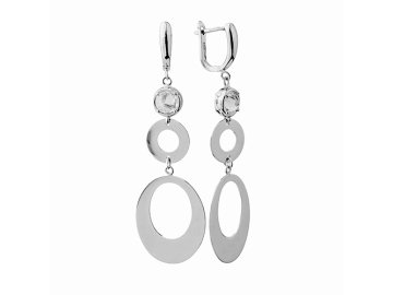 Серьги длинные, серебро 925 проба, вставка фианит