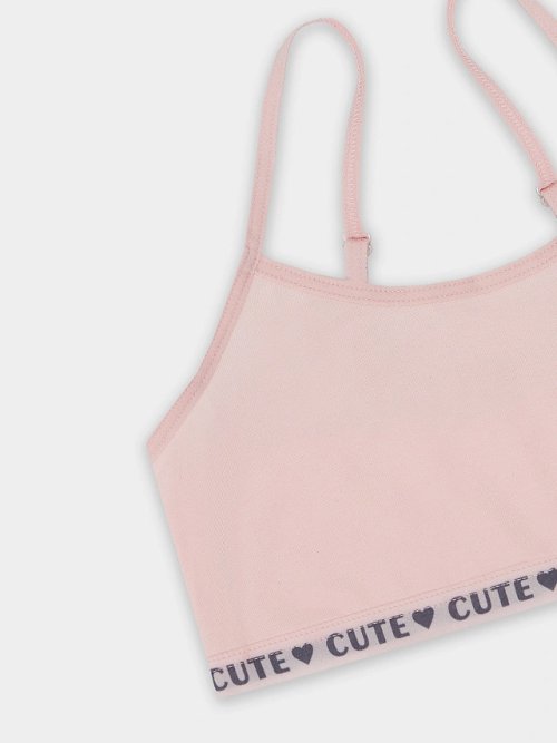 Топ для девочек розовый с надписью "Cute", фото 3 из 18