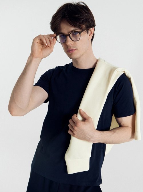 Футболка мужская в синем цвете, фото 6 из 7