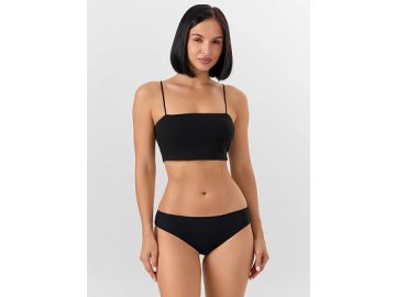 Трусы женские бразилиана черные с кружевными вставками