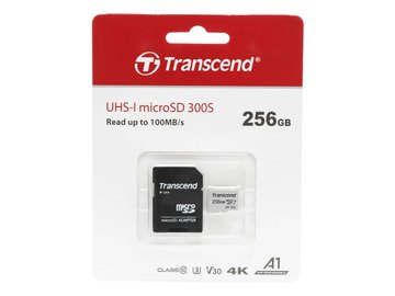Карта памяти Transcend microSDXC 300S 256GB + адаптер (TS256GUSD300S-A)