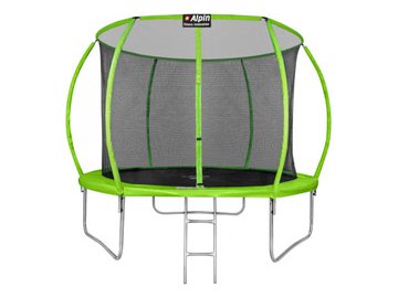 Батут Alpin SKY Carbon inside зеленый 12ft. с защит.сеткой и лестницей ASK-374