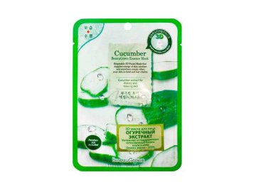 Маска тканевая для лица BEAUUGREEN с экстрактом огурца 3D Cucumber, 23г