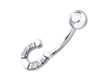 Пирсинг в пупок Diamant, серебро 925 проба