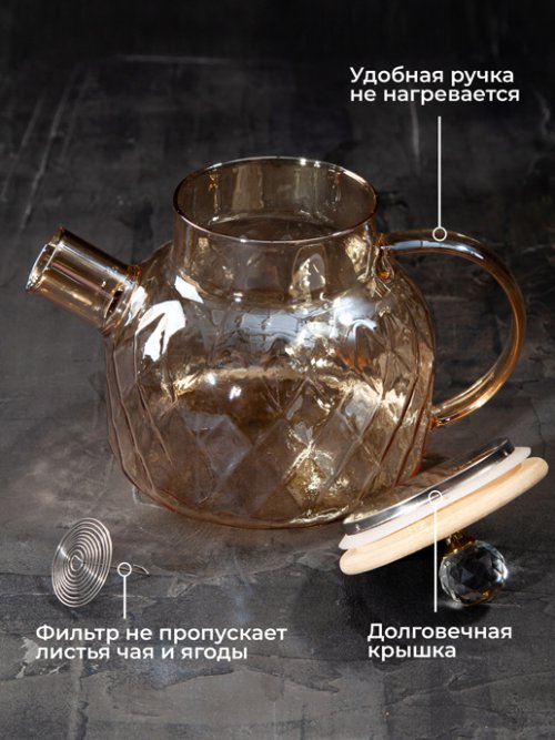 Чайник заварочный Crystal Wood 1L, фото 6 из 42