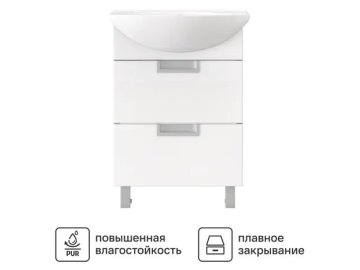 Комплект Тумба Vento 600-0-2 умывальником Элеганс 60 (616)