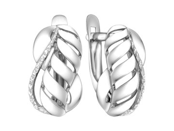 Серьги с английским замком BIRYUZA, серебро 925 проба