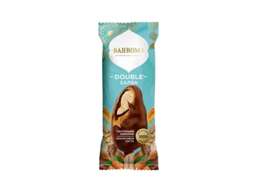 Мороженое DOUBLE Халва пломбир арахисовой пастой/карам соус в молочн шоколаде 75 г э