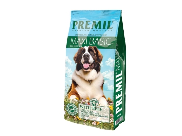 Корм PREMIL Maxi Basic premium для собак всех пород, с нормальной активностью и склонных к набору веса, 15 кг