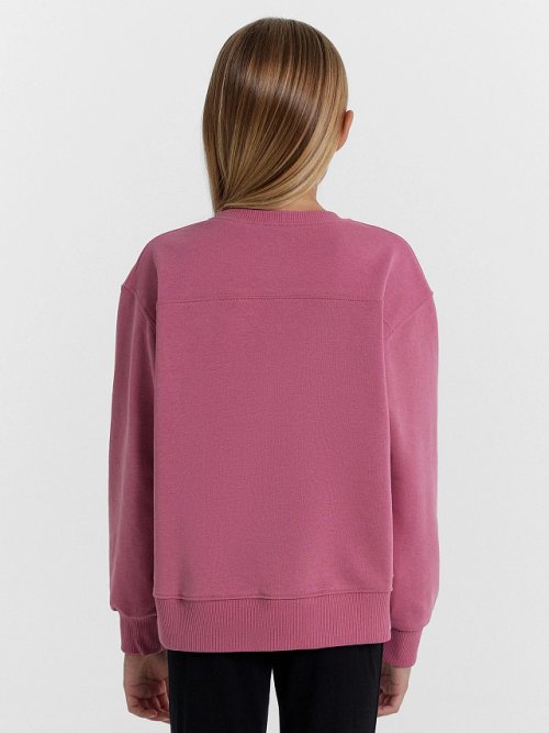 Свитшот для девочек в темно-розовом оттенке с печатью, фото 4 из 5