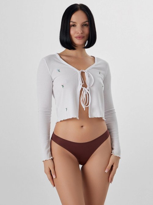 Трусы бразилиана женские с сатиновым блеском, фото 1 из 8